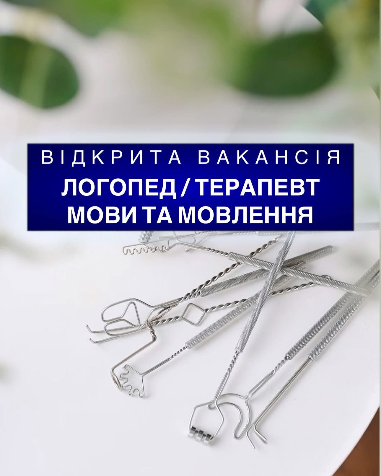 ВІДКРИТА ВАКАНСІЯ: Терміново шукаємо терапевта мови та мовлення / логопеда у відділення реабілітації КНП ВМР «ВБЛ»